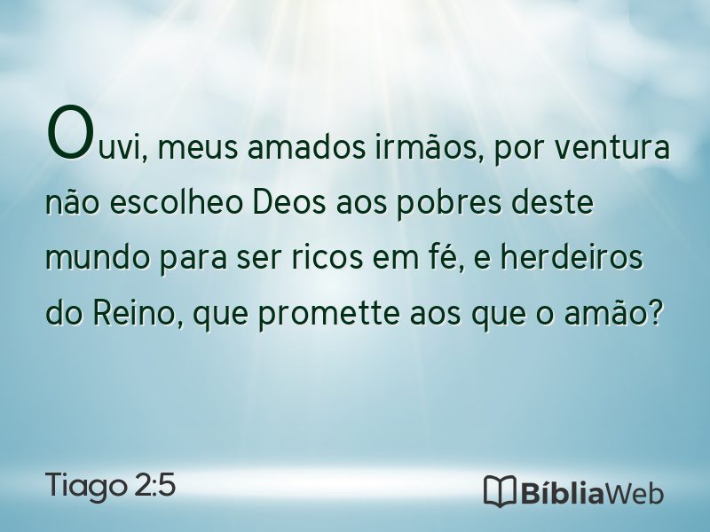 Tiago 2:5 em imagem para compartilhar