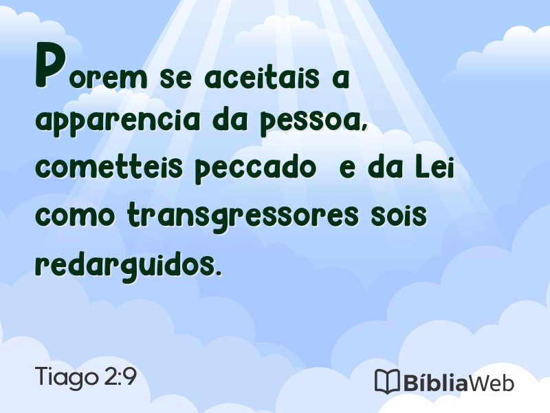 Tiago 2:9 em imagem para compartilhar