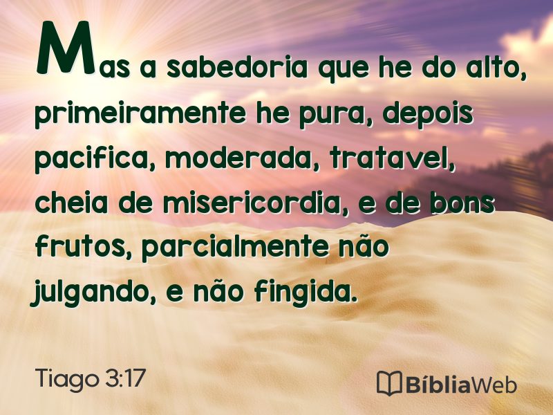 Tiago 3:17 em imagem para compartilhar