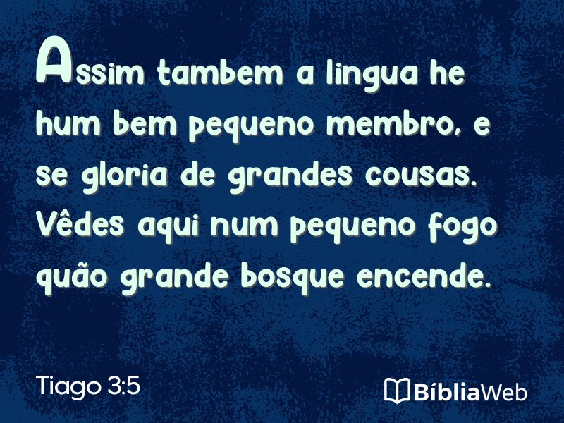 Tiago 3:5 em imagem para compartilhar