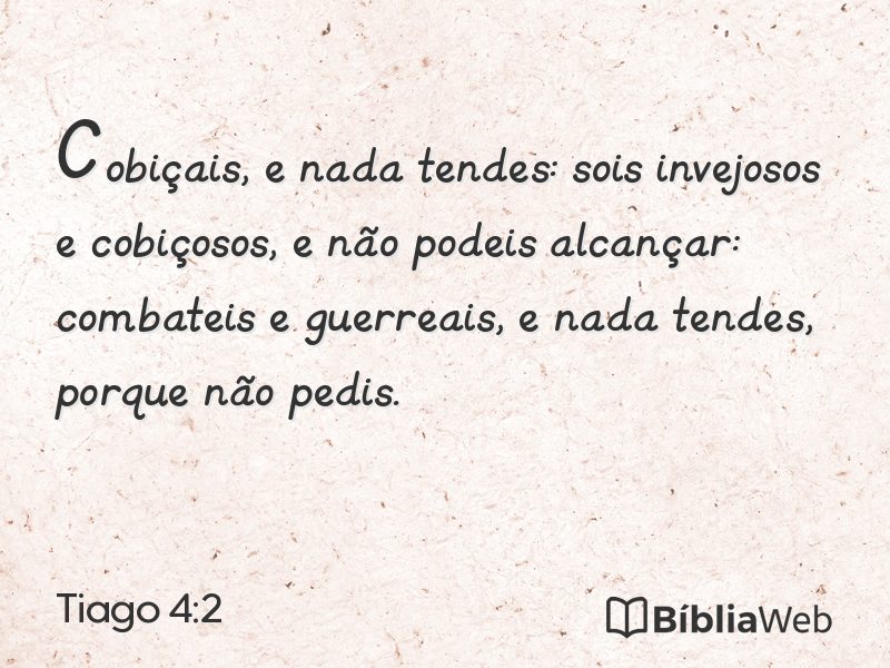 Tiago 4:2 em imagem para compartilhar