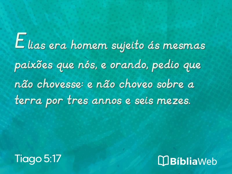 Tiago 5:17 em imagem para compartilhar
