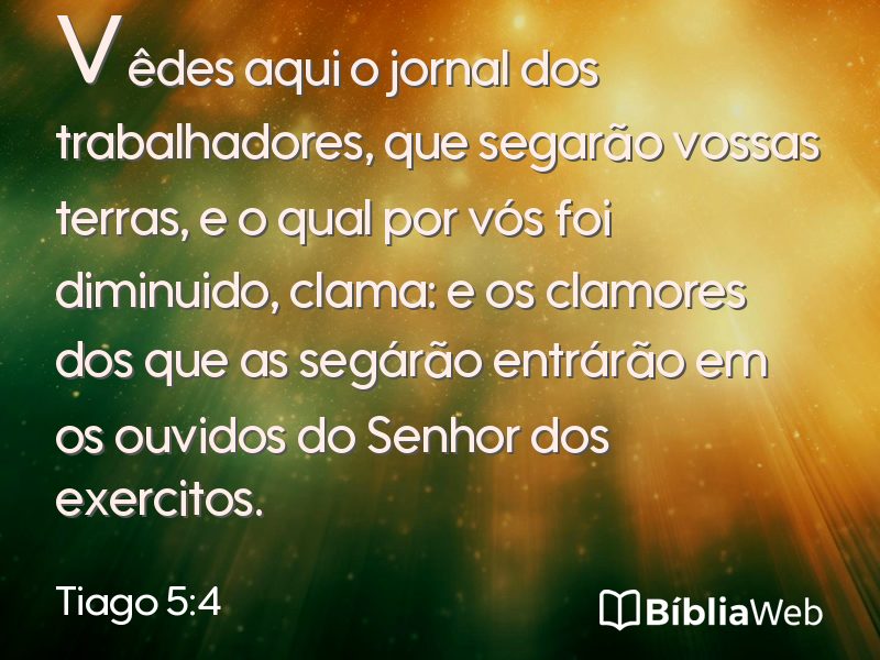Tiago 5:4 em imagem para compartilhar