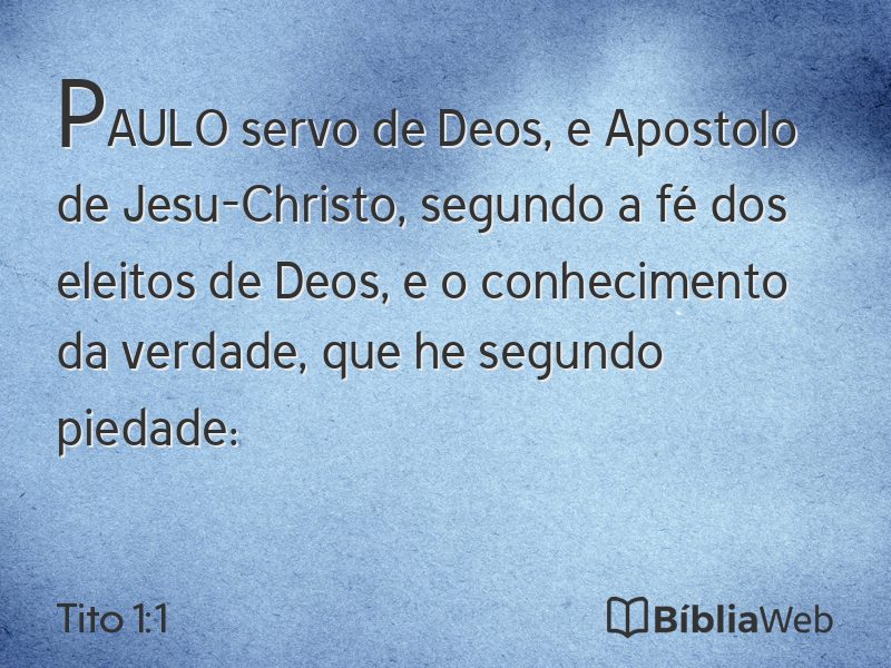 Tito 1:1 em imagem para compartilhar