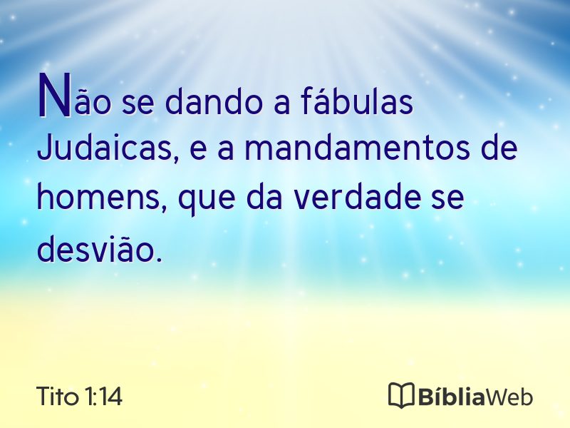 Tito 1:14 em imagem para compartilhar