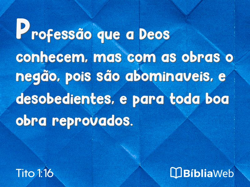 Tito 1:16 em imagem para compartilhar