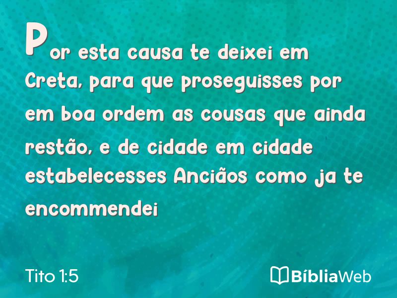 Tito 1:5 em imagem para compartilhar