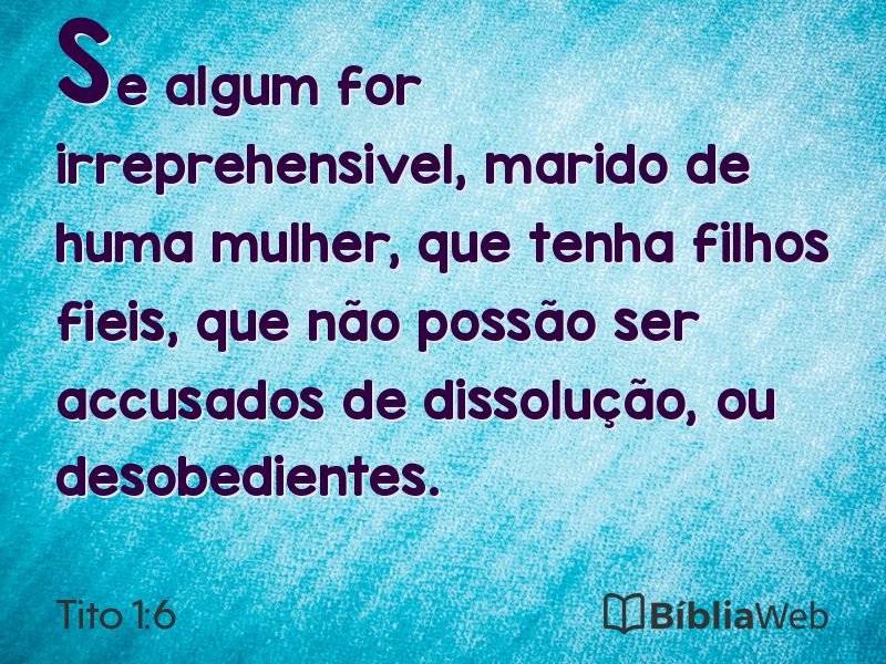 Tito 1:6 em imagem para compartilhar