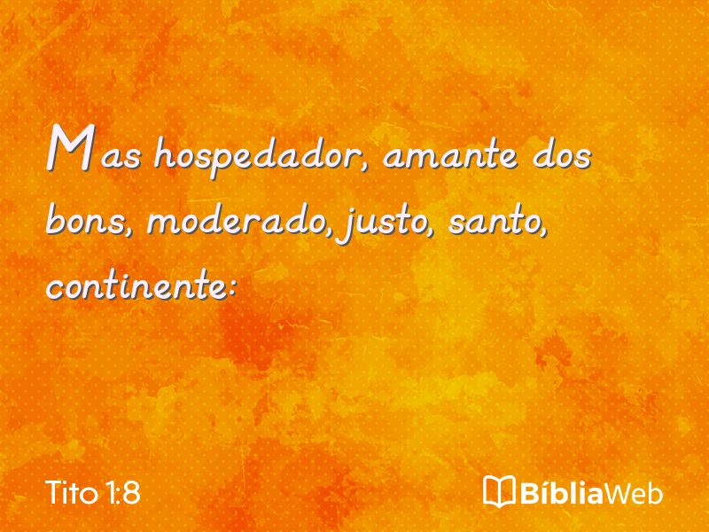Tito 1:8 em imagem para compartilhar