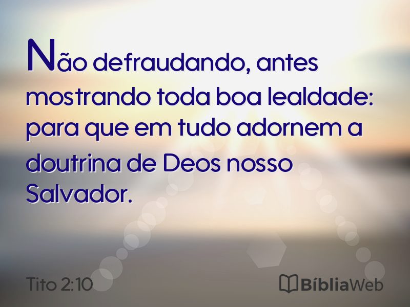 Tito 2:10 em imagem para compartilhar