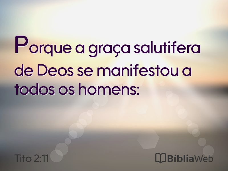 Tito 2:11 em imagem para compartilhar