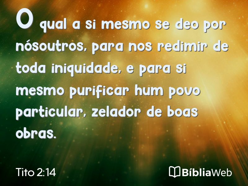 Tito 2:14 em imagem para compartilhar