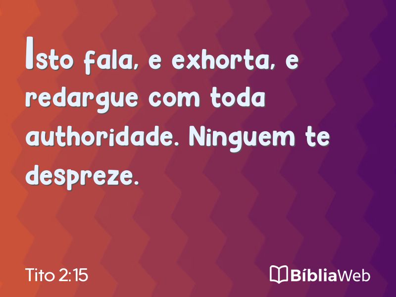 Tito 2:15 em imagem para compartilhar
