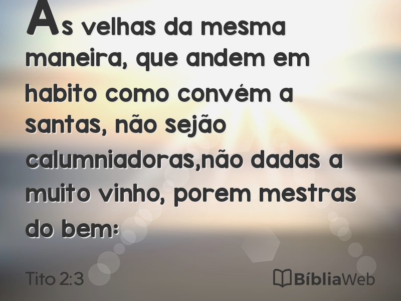 Tito 2:3 em imagem para compartilhar