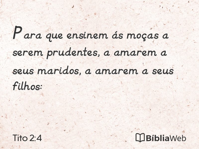 Tito 2:4 em imagem para compartilhar
