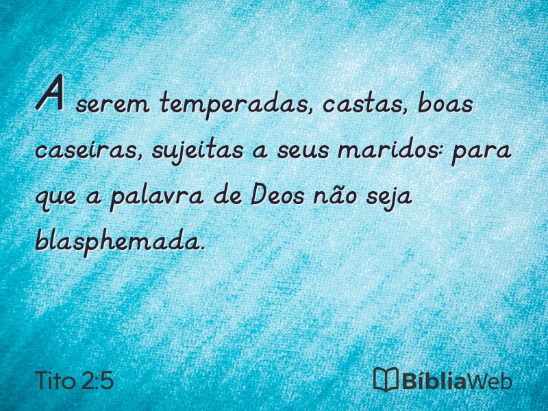 Tito 2:5 em imagem para compartilhar