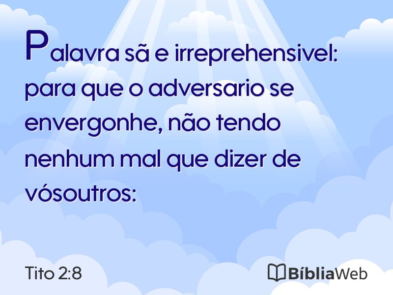 Tito 2:8 em imagem para compartilhar