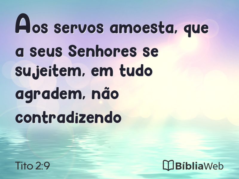 Tito 2:9 em imagem para compartilhar