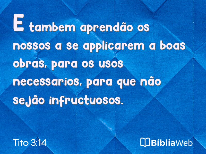Tito 3:14 em imagem para compartilhar