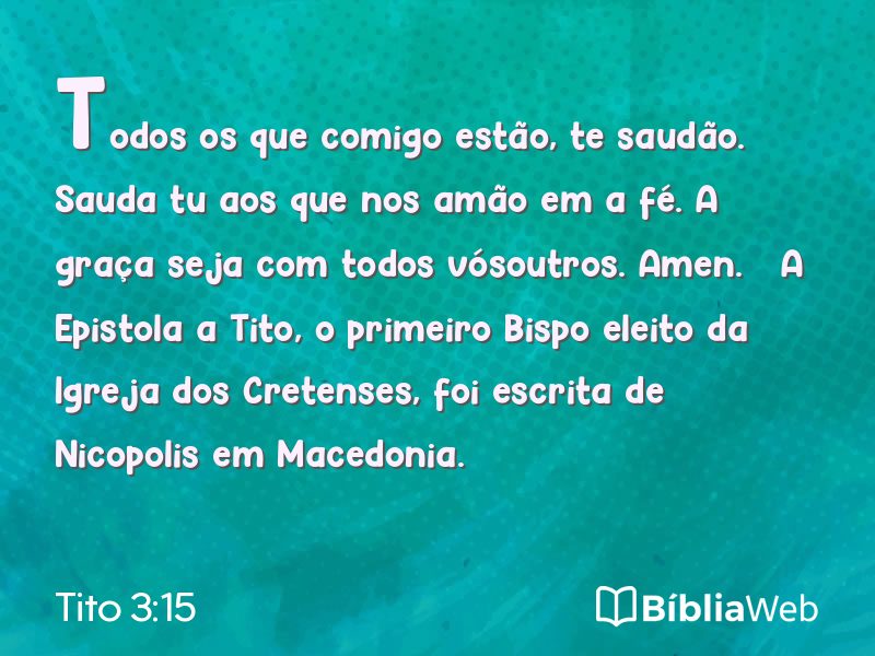 Tito 3:15 em imagem para compartilhar