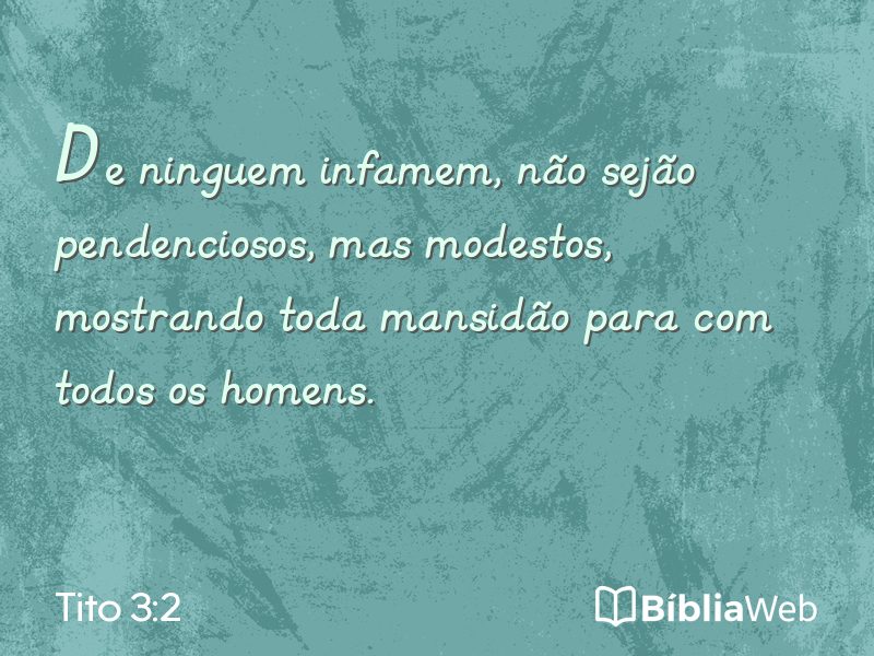 Tito 3:2 em imagem para compartilhar