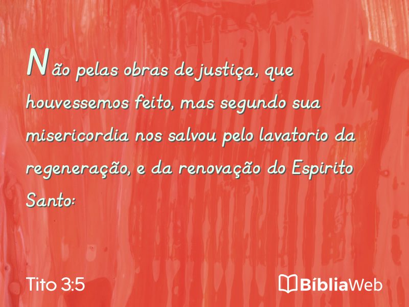 Tito 3:5 em imagem para compartilhar