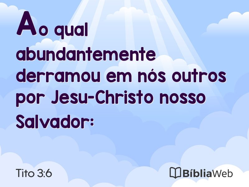 Tito 3:6 em imagem para compartilhar