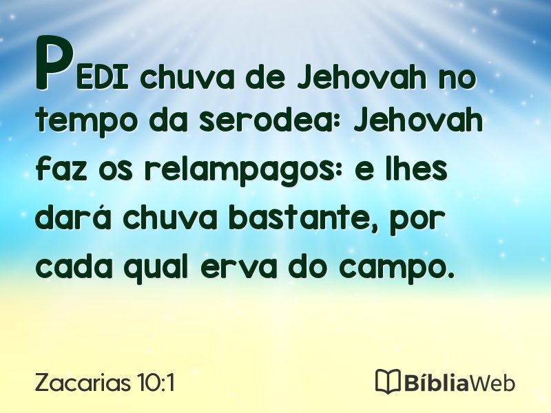 Zacarias 10:1 em imagem para compartilhar
