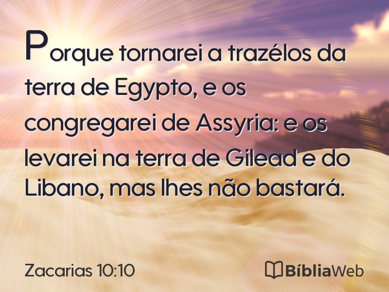 Zacarias 10:10 em imagem para compartilhar