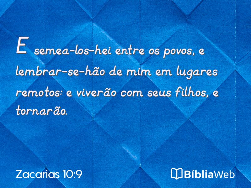 Zacarias 10:9 em imagem para compartilhar