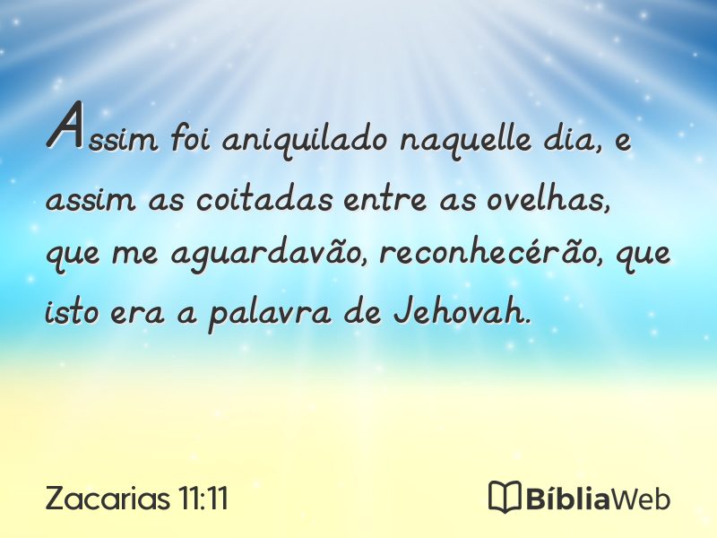 Zacarias 11:11 em imagem para compartilhar