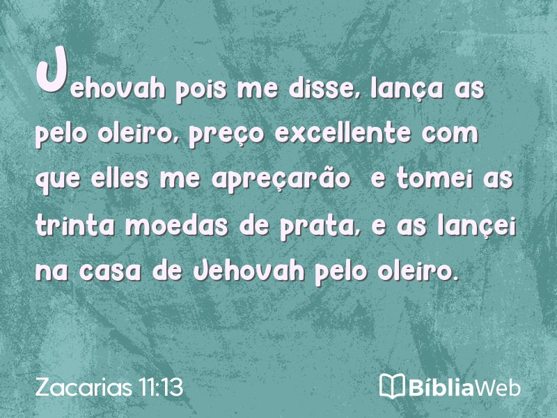 Zacarias 11:13 em imagem para compartilhar