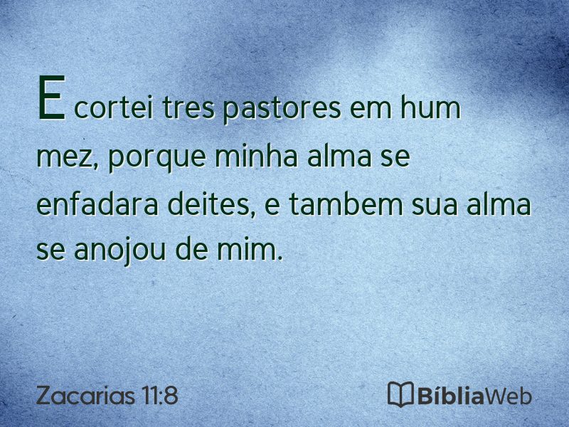 Zacarias 11:8 em imagem para compartilhar