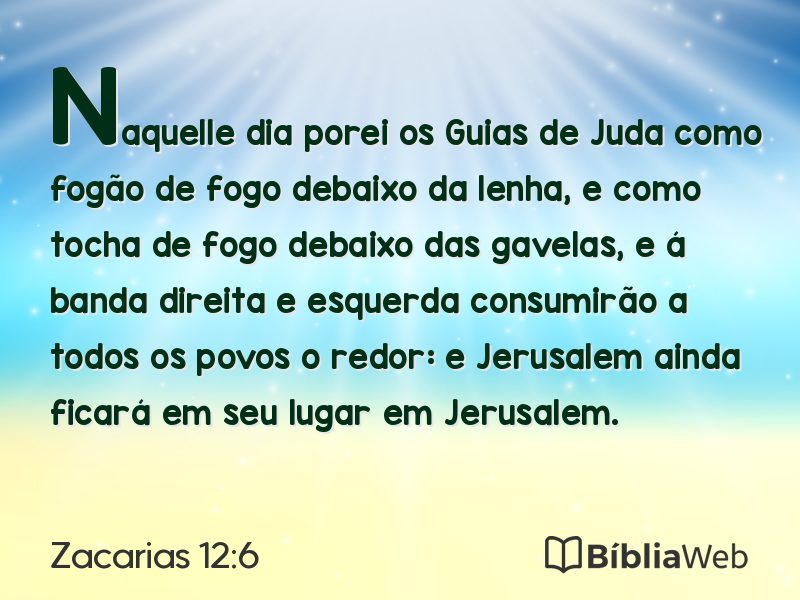 Zacarias 12:6 em imagem para compartilhar