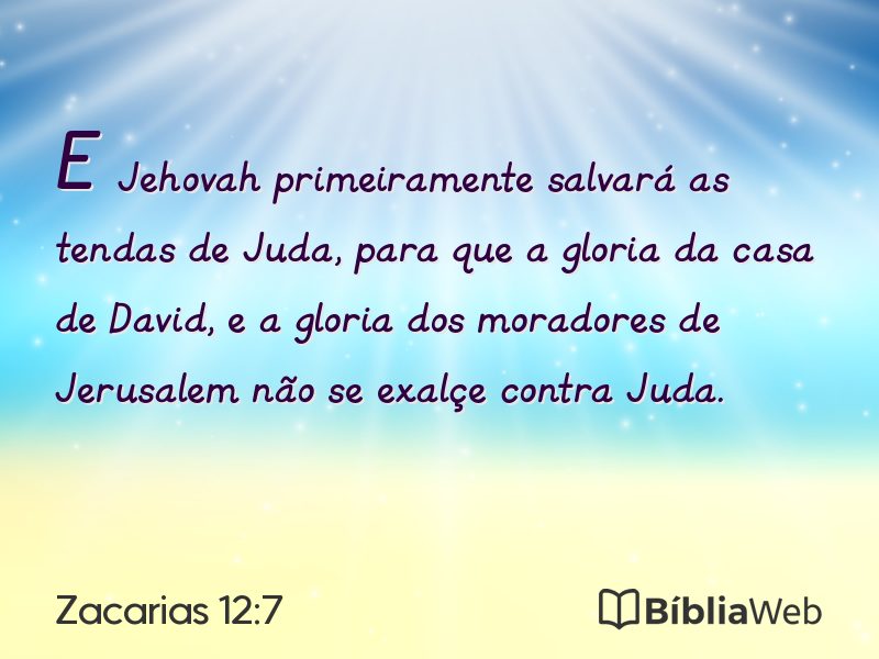 Zacarias 12:7 em imagem para compartilhar