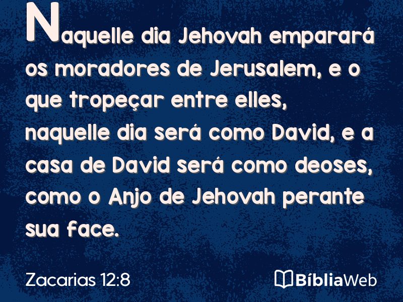 Zacarias 12:8 em imagem para compartilhar