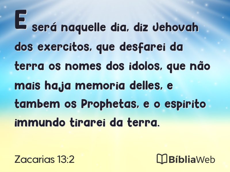 Zacarias 13:2 em imagem para compartilhar