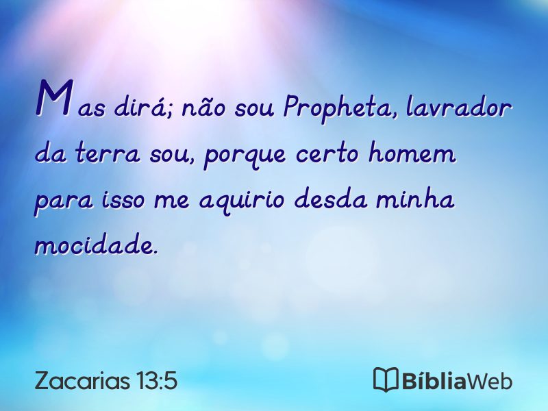 Zacarias 13:5 em imagem para compartilhar