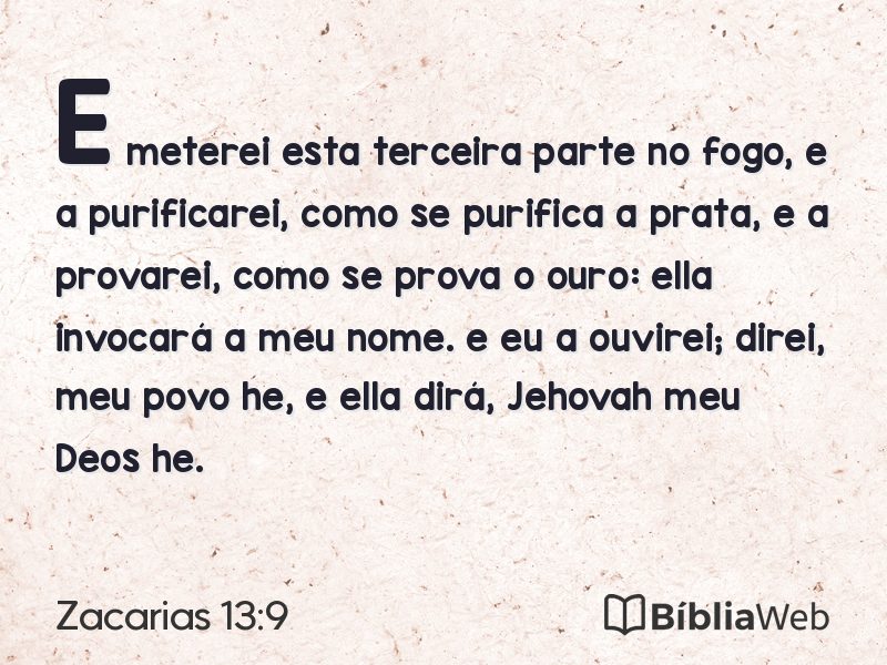 Zacarias 13:9 em imagem para compartilhar