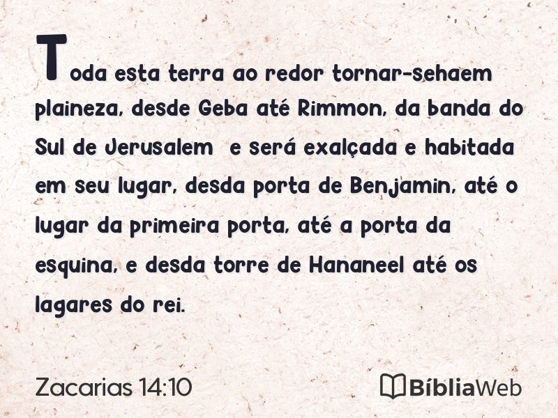 Zacarias 14:10 em imagem para compartilhar