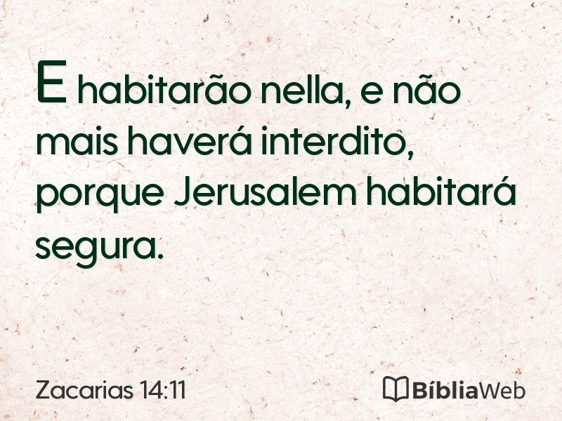 Zacarias 14:11 em imagem para compartilhar