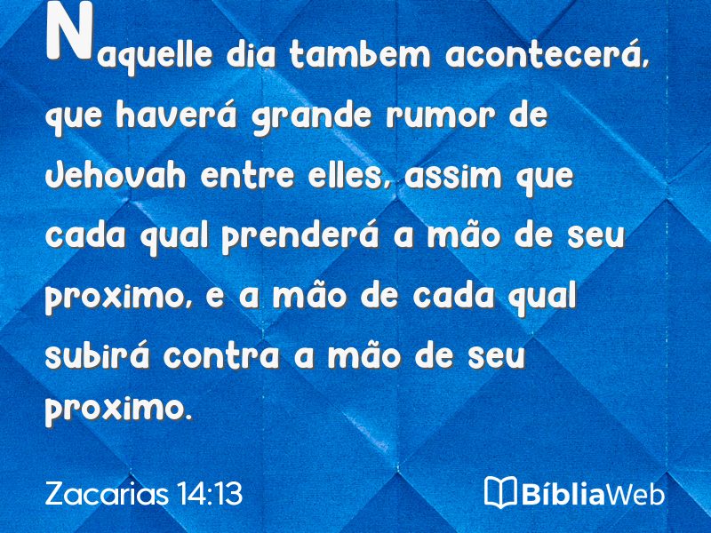 Zacarias 14:13 em imagem para compartilhar