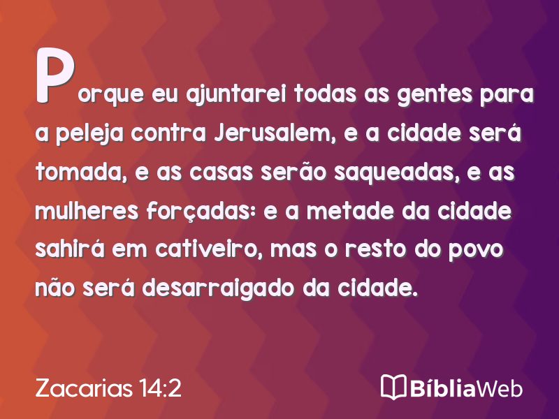Zacarias 14:2 em imagem para compartilhar