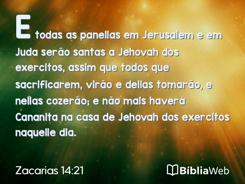 Zacarias 14:21 em imagem para compartilhar