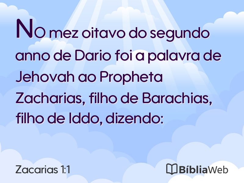 Zacarias 1:1 em imagem para compartilhar