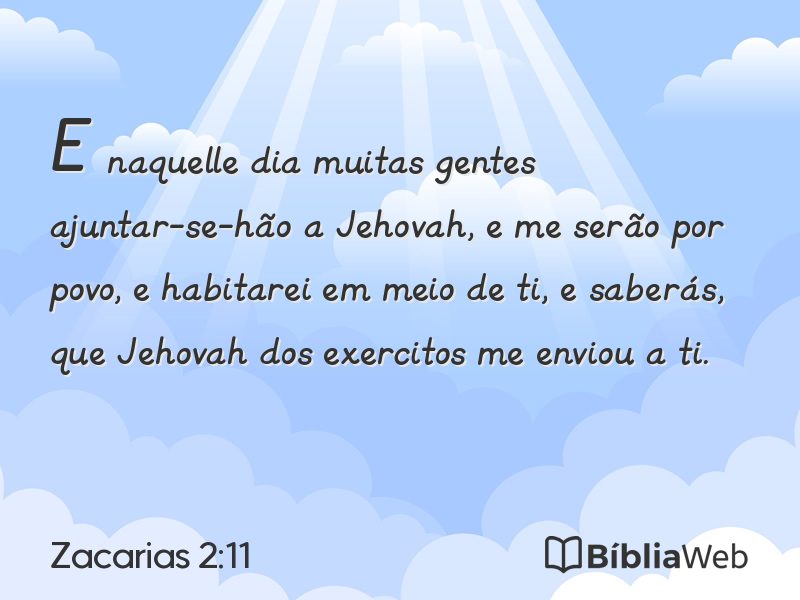 Zacarias 2:11 em imagem para compartilhar