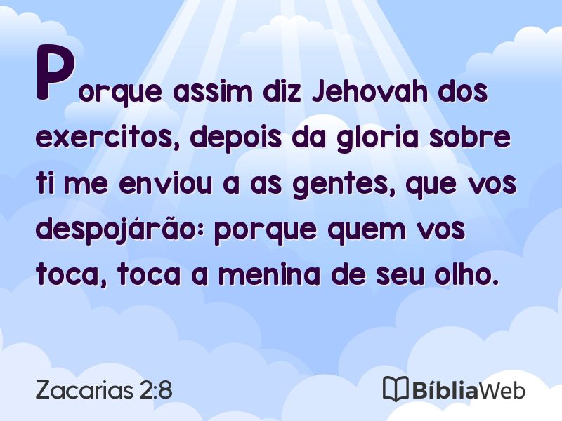 Zacarias 2:8 em imagem para compartilhar