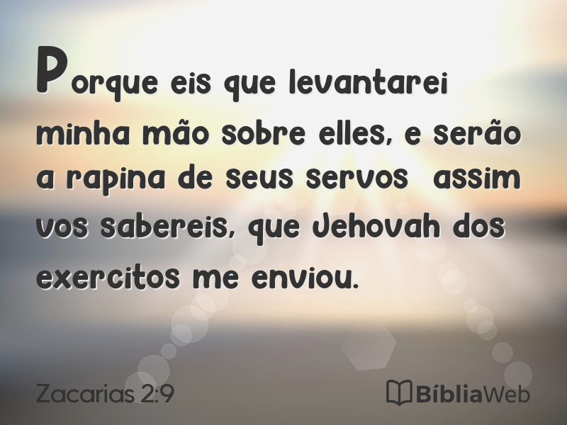 Zacarias 2:9 em imagem para compartilhar