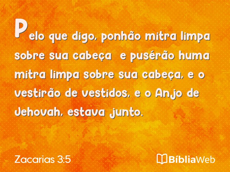 Zacarias 3:5 em imagem para compartilhar