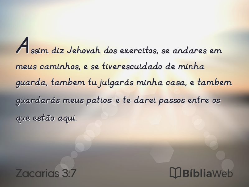 Zacarias 3:7 em imagem para compartilhar